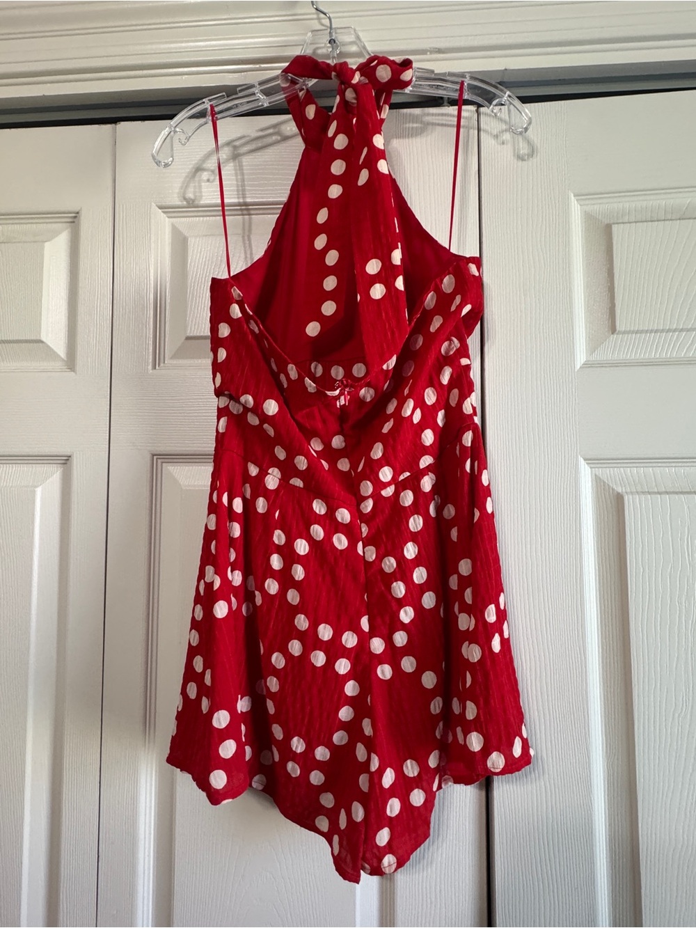 Luxxel Red Polka Dot Halter Romper - Picture 4 of 5